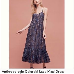 Anthropologie Celestial Lace Maxi Dress
